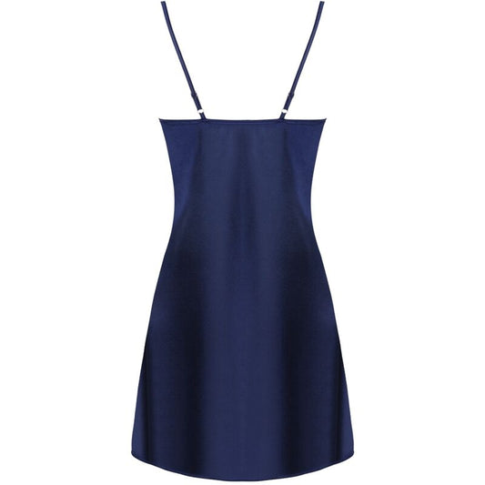 LIVCO CORSETTI FASHION - JACQUELINE LC 90249 DRESSING GOWN + SHIRT + PANTY NAVY BLUE L/XL